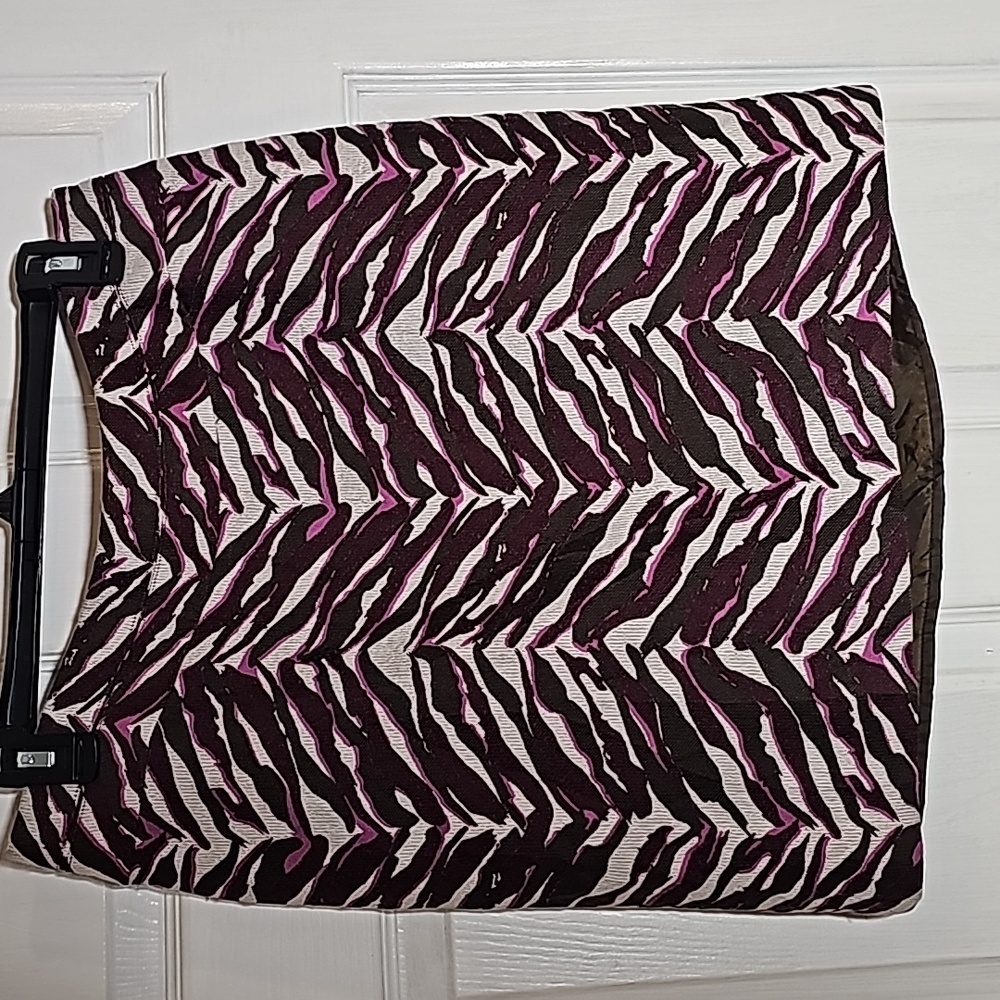 MERONA Womens size 8 Medium M pink zebra midi skirt